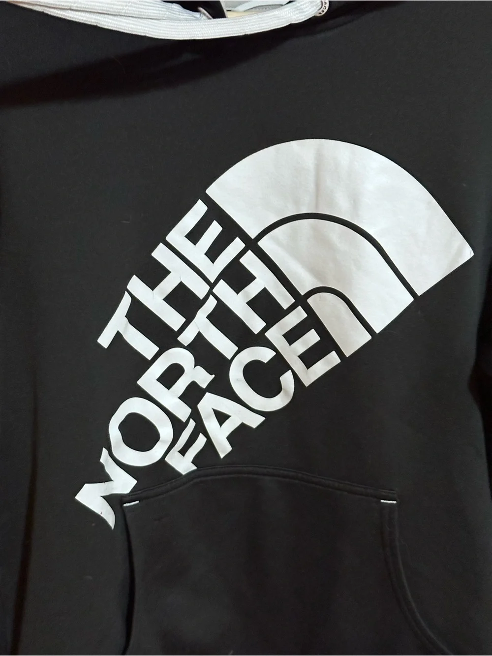 The North Face men’s sz large Black Hoodie with White Logo